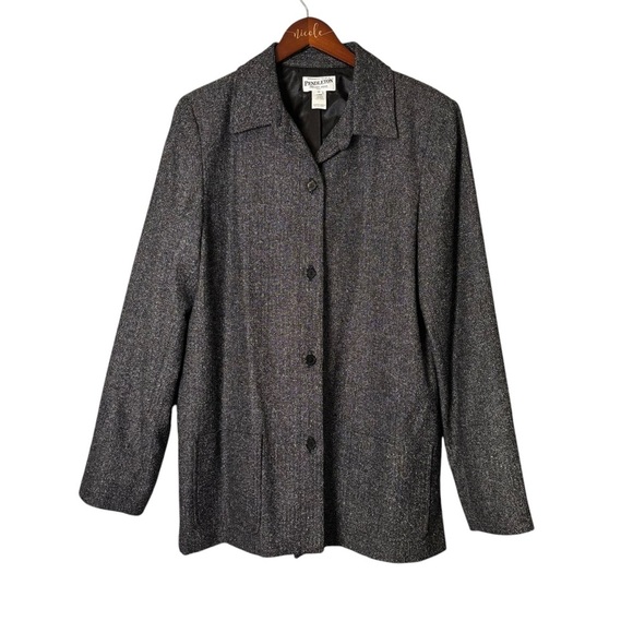 Vintage Pendleton Women’s Wool Blend Jacket/Blazer Gray Heathered- Size 16 - Picture 1 of 5